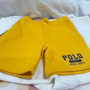 Polo Ralph Lauren Kids Yellow Logo Sweat Shorts Size 5